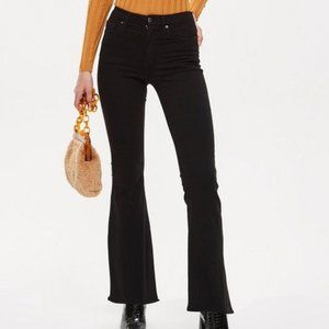 Topshop Petite Jamie Flare Jean in Black Petite 25